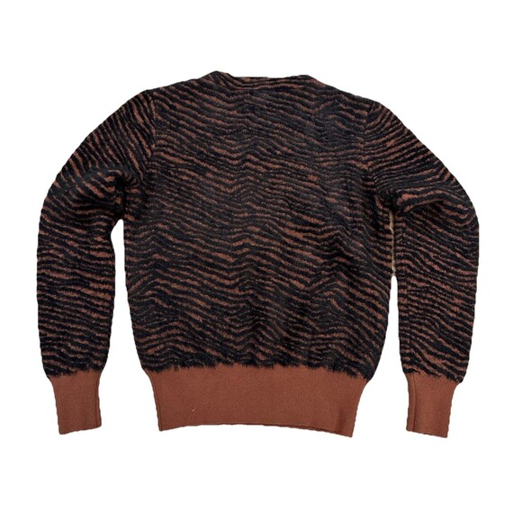 For the Republic Sof Fuzzy Sweater Size S Brown Animal Print Women's Pullover - Picture 6 of 6